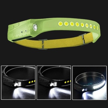 Reflektor zewnętrzny COB Latarka czołowa zielona 600mAh