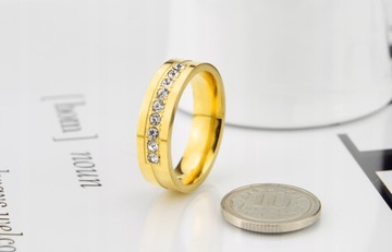 Золотая стальная обручальное кольцо 316L Женское 26