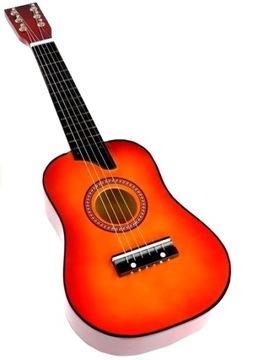 ДЕРЕВЯННАЯ АКУСТИЧЕСКАЯ ГИТАРА 6 СТРУННАЯ ДЛЯ ДЕТЕЙ 60см МЕТАЛЛИЧЕСКИЕ СТРУНЫ