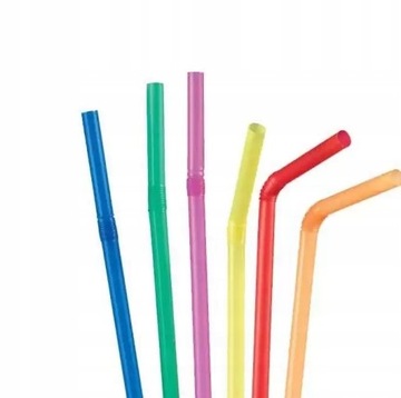 SŁOMKI PLASTIKOWE ŁAMANE GRUBE MIX (1000) REDPLAST