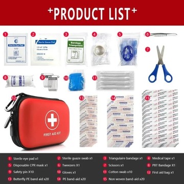 CARBOU 91pcs Waterproof Outdoor Travel Car First Aid Kit Home Small