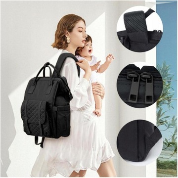 МНОГОФУНКЦИОНАЛЬНАЯ СУМКА ДЛЯ МАТЕРИ И РЕБЕНКА 20Л ВЫСОКОКАЧЕСТВЕННАЯ ЧЕРНАЯ