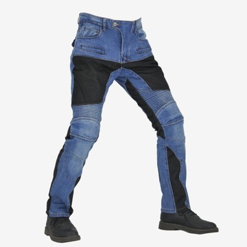 SPODNIE MOTOCYKLOWE BOJÓWKI MĘSKIE JEANSY