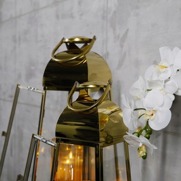 НАБОР ЗОЛОТЫХ МЕТАЛЛИЧЕСКИХ ФОНАРЕЙ 2в1 ФОНАРЬИ