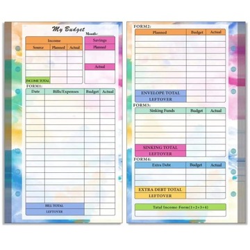 A6 Budget Refill 85 Sheets Weekly Monthly Planner Inserts Financial for A6