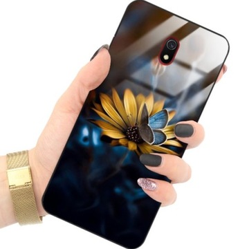 ETUI GLASS do XIAOMI REDMI 8A Damskie Kwiaty Wzory