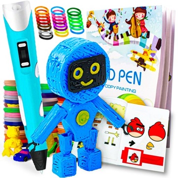 DŁUGOPIS DRUKARKA 3D PEN ZESTAW XXL Szablony + Wkłady 100m SUPER PREZENT!
