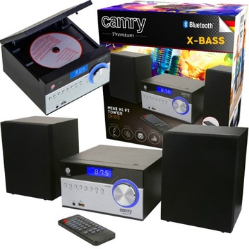 Mini Wieża Stereo 2 Głośniki HiFi CD USB AUX BLUTOOTH FM/AM X-BASS Pilot