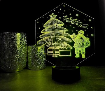 OZDOBA ŚWIĄTECZNA MIKOŁAJ 3D LED KOLORY RGB PILOT