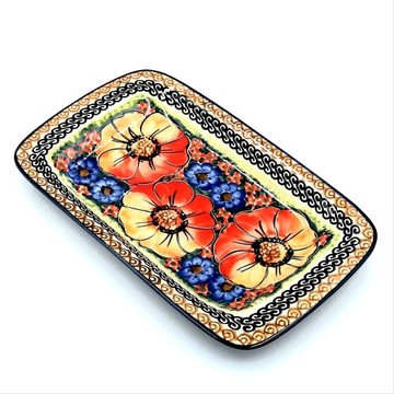 PÓŁMISEK PROSTY 15,0 X 24,5CM UNIKAT BOLESŁAWIEC