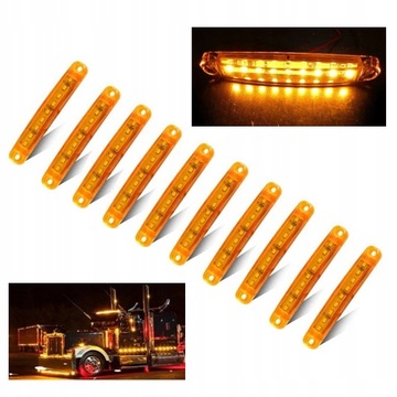 9LED Lampki lampy obrysowe obrysówki 12V 24V 10szt