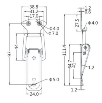 Защелка из нержавеющей стали Kandahar R03 111,4 мм