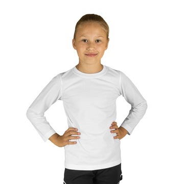 TSHIRT BIAŁA KOSZULKA 110 BLUZKA CHŁOPIĘCA DŁUGI RĘKAW RĘKAWEK GŁADKA