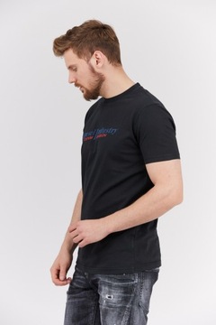 DIESEL Czarny t-shirt męski z granatowym logo r L