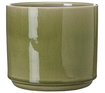 DONICZKA CERAMICZNA ZIELONA 13x14 OSŁONKA KWIATY