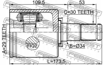 FEBEST 0211-T31LH SADA KLOUBU HŘÍDEL HNACÍ