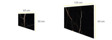 ЧЕРНЫЙ МРАМОР Глянцевые ПАНЕЛИ Calacatta Black 30x60