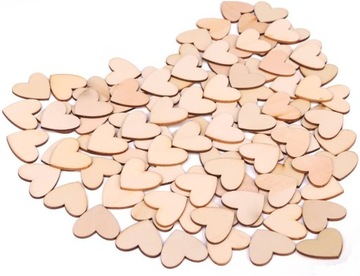 DREWNIANE SERCE SERDUSZKA 10x10cm WALENTYNKI 1szt OZDOBA DEKOR EKO SCRAPKI