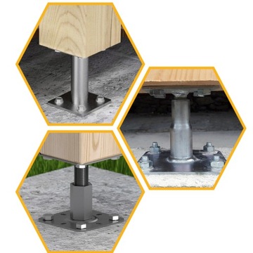 РЕГУЛИРУЕМОЕ ОСНОВАНИЕ СТОЙКИ С РЕЗЬБОЙ M20 100x130x3 PR100 ОЦИНКОВАННЫЙ DOMAX