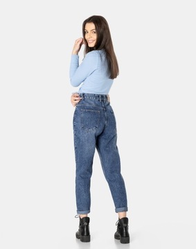 Zwężane Jeansy Damskie Spodnie Texasy Dżinsy Mom Jeans Wysoki Stan 318 W34