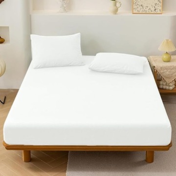 Простынь на подгонке 200х220 + 20 см THICK WHITE ПРОИЗВОДСТВО В ПОЛЬШЕ