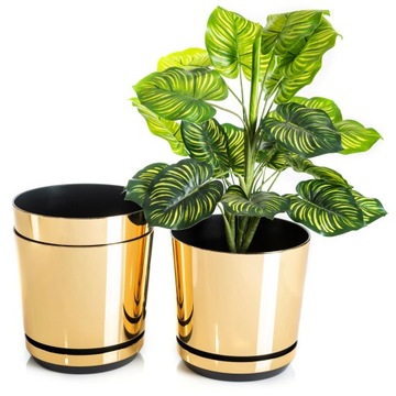 Piękna złota doniczka z połyskiem do kuchni salonu biura 16 cm Glamour LOFT