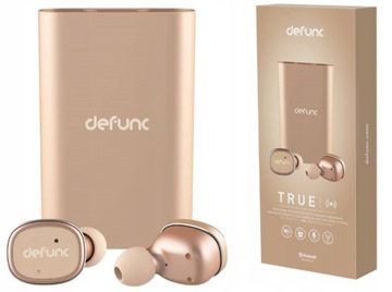 Słuchawki Bezprzewodowe Douszne Defunc TRUE Gold Złote Mikrofon PowerBank