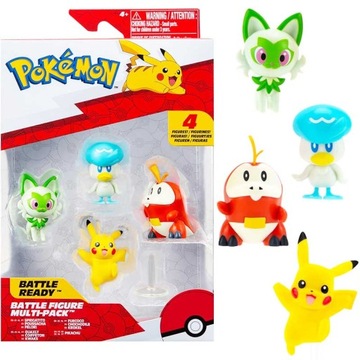 POKEMON Zestaw 4 Figurek Pikachu Quaxly Fuecoco Sprigatito