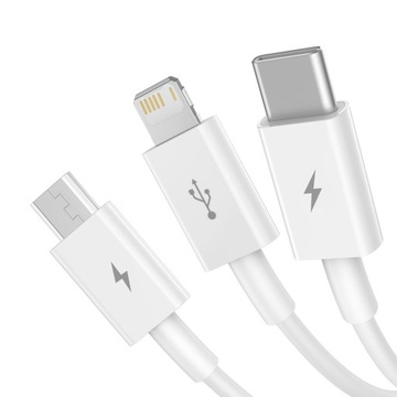 USB-кабель Baseus 3в1 USB — micro USB/USB-C/Lightning, 3,5 А, 1,2 м