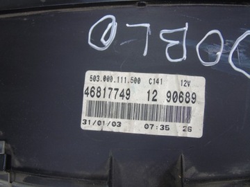 FIAT DOBLO 1 I 00-10 PŘÍSTROJOVÁ DESKA BUDÍKY 46817749