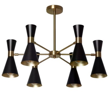 Lampa wisząca Żyrandol czarno złoty 6xE27 Salvatore ABRUZZO