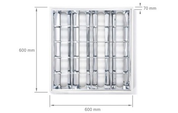 OPRAWA RASTROWA NATYNKOWA 60x60 +4x ŚWIETLÓWKA LED 6000K