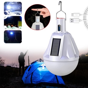 ŻARÓWEK SOLARNYCH, SOLARNA LAMPA KEMPINGOWA LED, PRZENOŚNA ŻARÓWKA +USB