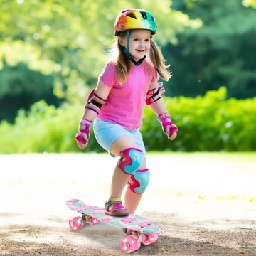 СКЕЙТБОРД FISZKA ДЛЯ ДЕТЕЙ С ОСВЕЩЕНИЕМ, СВЕТОДИОДНЫЕ КОЛЕСА, 56 СМ, С ТВЕРДЫМИ ЦВЕТАМИ ABEC7