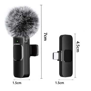 НАБОР 2х БЕСПРОВОДНЫХ МИКРОФОНОВ USB C НА ЗАЖИМЕ USBC 2 МИКРОФОНА