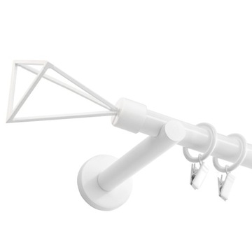 KARNISZ METALOWY BIAŁY FI 19mm / 200cm RÓŻNE WZORY