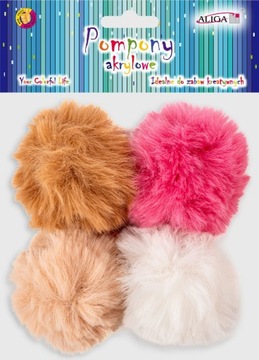 POMPONY dekoracyjne DUŻE 7 cm PUCHATE Z ZAWIESZKĄ