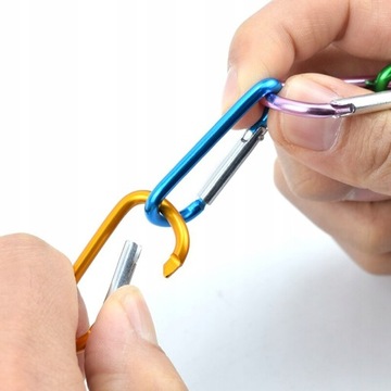 КАРАБИН 60 ММ БРЕЛОК С ПРЯЖКОЙ и КРЮКОМ КАРАБИНА