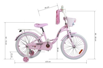 20-ДЮЙМОВЫЙ ВЕЛОСИПЕД VILLAGE POWDER PINK MEXLLER ДЛЯ ДЕВОЧКИ, КОЛЕСА 20 ДЮЙМОВ
