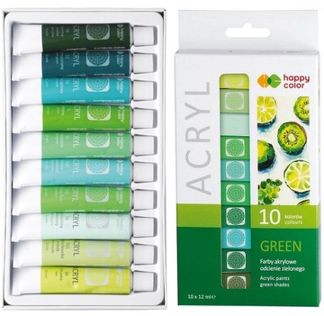 Happy Color FARBY AKRYLOWE 10 odcieni zielonego