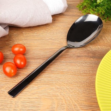 Ложка КУХОННАЯ для салатов, сталь, черная, большая, 25 см