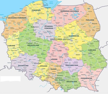 Пробковая карта Польши - 60x60см - много узоров