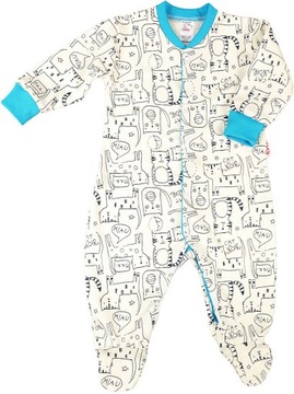 ЛЕНТА, комбинезон на молнии, МНОГО УЗОРОВ, размер 68 КЛЕКЛЕ