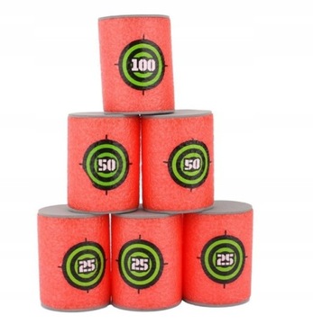 PIANKOWE TARCZE BECZKI CELE DO WYRZUTNI NERF 6 szt