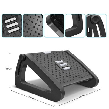 ТРЕУГОЛЬНАЯ ОФИСНАЯ ПОДНОЖКА С РЕГУЛИРУЕМЫМИ РОЛИКАМИ