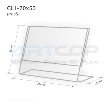 Прайс-лист из оргстекла, описание стенда CL1-70x50.