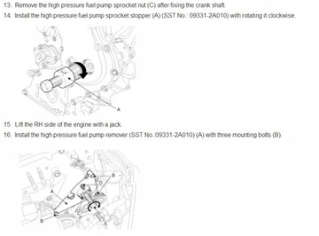 КОМПЛЕКТ ДЛЯ СНЯТИЯ НАСОСА KIA/HYUNDAI 1.6; 1,7 КДР