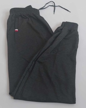 Spodnie męskie dresowe grafit ze ściągaczami LINTEBOB Y-46333-LK r. 5 XL