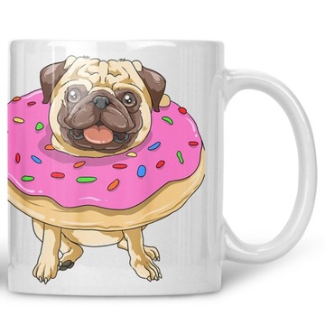 Kubek Jak pączek w mopsie pies pug