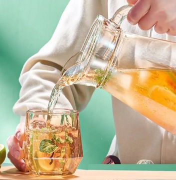 СТЕКЛЯННЫЙ КУВШИН для воды, соков, лимонада, напитков, 1,3 л.